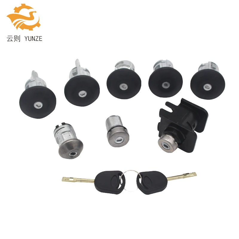 Key Cylinder Door Lock Ignition Complete Set for Ford Transit 2000-2006