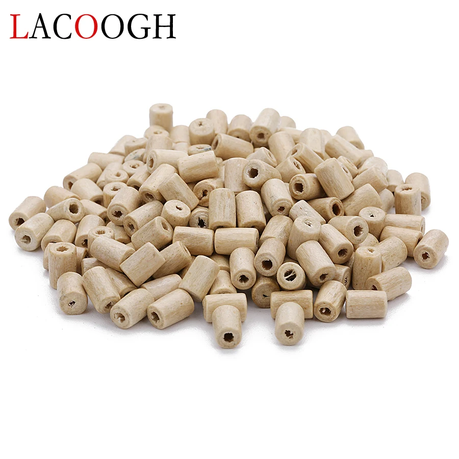 

Wholesale 300pcs/lot 2mm Big Hole Wood Beads Loose Spacer Cylindrical Wooden Beads For DIY Bracelets Jewelry Making Findings