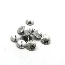 30 шт 14 мм цинк металл сплав швейная кнопка металлические кнопки круглая серебрянная пуговица