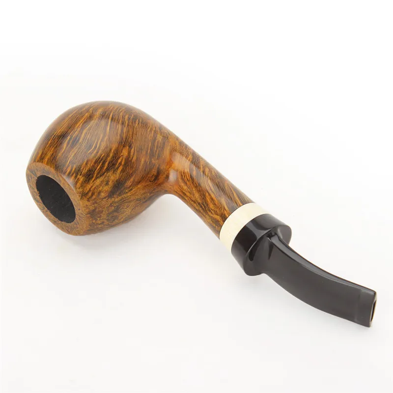 

RU-Wooden Pipes for Smoking Weed Briar Wood Saddle Bent Type Pipe with Ivory ring curved handle saddle 9mm filters aa0106q