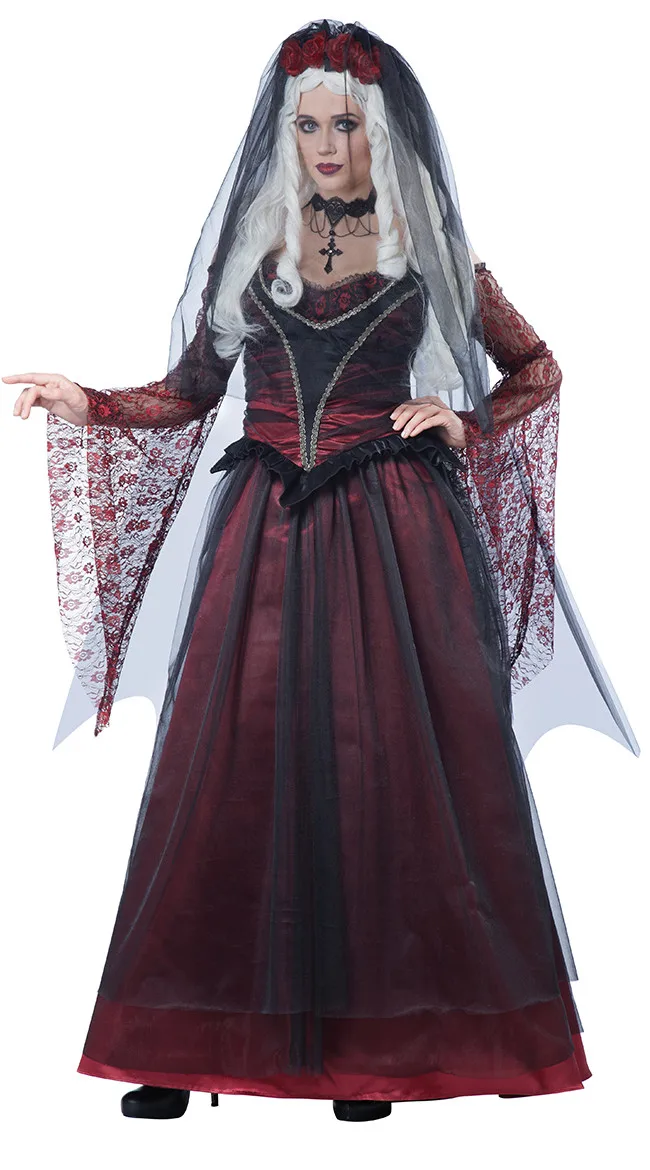 Halloween Purim Queen Vampires Ghost Bride Costume Adult Costumes