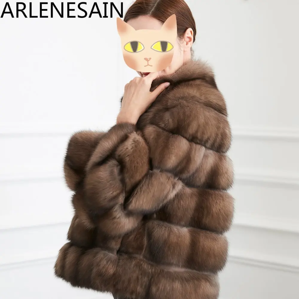 Arlenesain на заказ норковый мех 2018 новейшая темно коричневая расцветка красивая