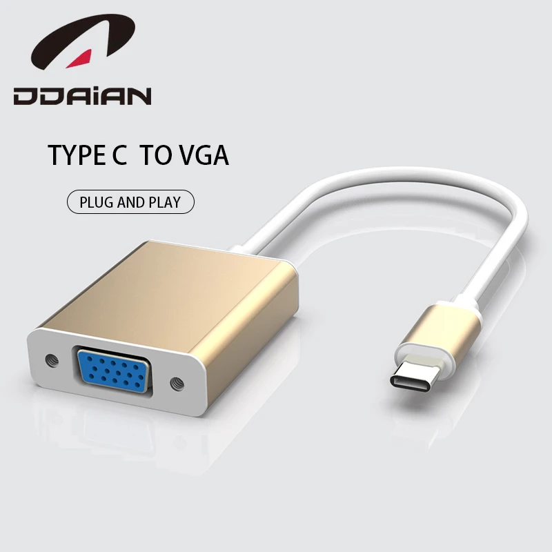 

HDMI Usb 3.1 Type C to VGA Video Converter USB-C to VGA 4K Mobile Computer Typee-C Adapter for Mobile Phone/MacBook