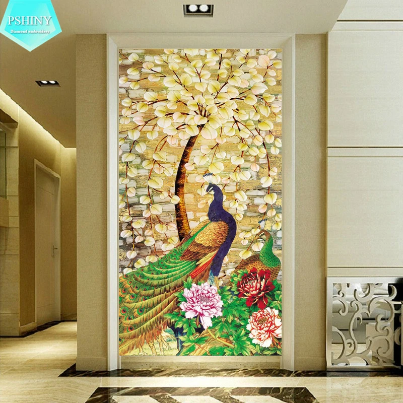 

PSHINY 5D DIY Diamond embroidery sale Rich Peacocks animal Full drill round rhinestones pictures Diamond Painting new arrivals