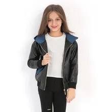 Teenage Jackets for Girls Winter Hoodies Jacket for Girls 2019 New PU Leather Children Spring Autumn Outwear Teenagers Kids Coat girls clothes kids spring autumn pu leather jacket girls artificial leather jacket children casual leather jacket 4 14 y outwear