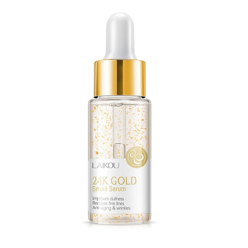 LAIKOU Face Serum Vitamin C+24K Gold Snail Essence+Hyaluronic Acid+Japan Sakura Whitening Anti-Aging Serum for Face Care 15ML - Вес нетто: 24K Gold Snail