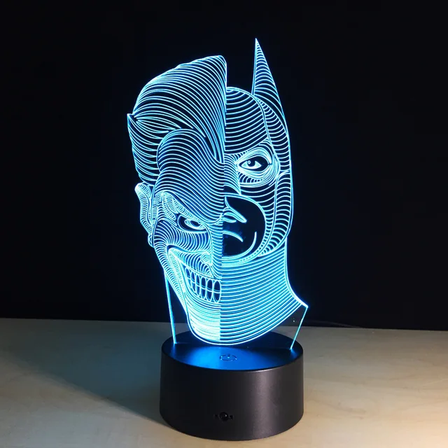 Batman Figure Two Face Led Night Light Bat Man Colorful Usb Batman Figure Two Face Led Night Light Bat Man Colorful Usb Table Lamp