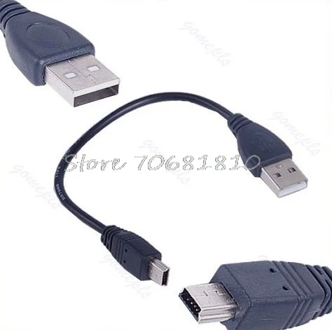 

20Pcs/lot USB 2.0 Short Cable A Male to Mini 5 Pin B Data Charging Cable Cord Adapter