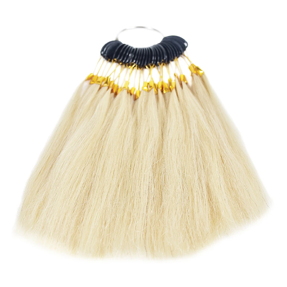 L-email wig 30pcs/set 100% Beige Human Virgin Hair Color Ring for Hair Extensions Salon Hair Dyeing Sample Can Be Dye Any Color