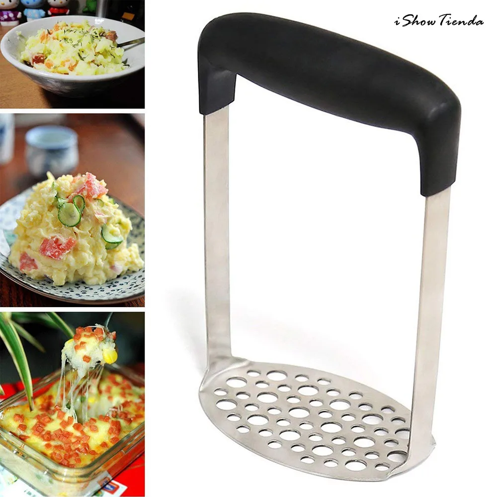 

1pc 6.8*4.4*2.8 Stainless Steel inch Premium Potato Masher Mashed Potatoes Fruit And Vegetable Smasher Hot Kitchen Accessories