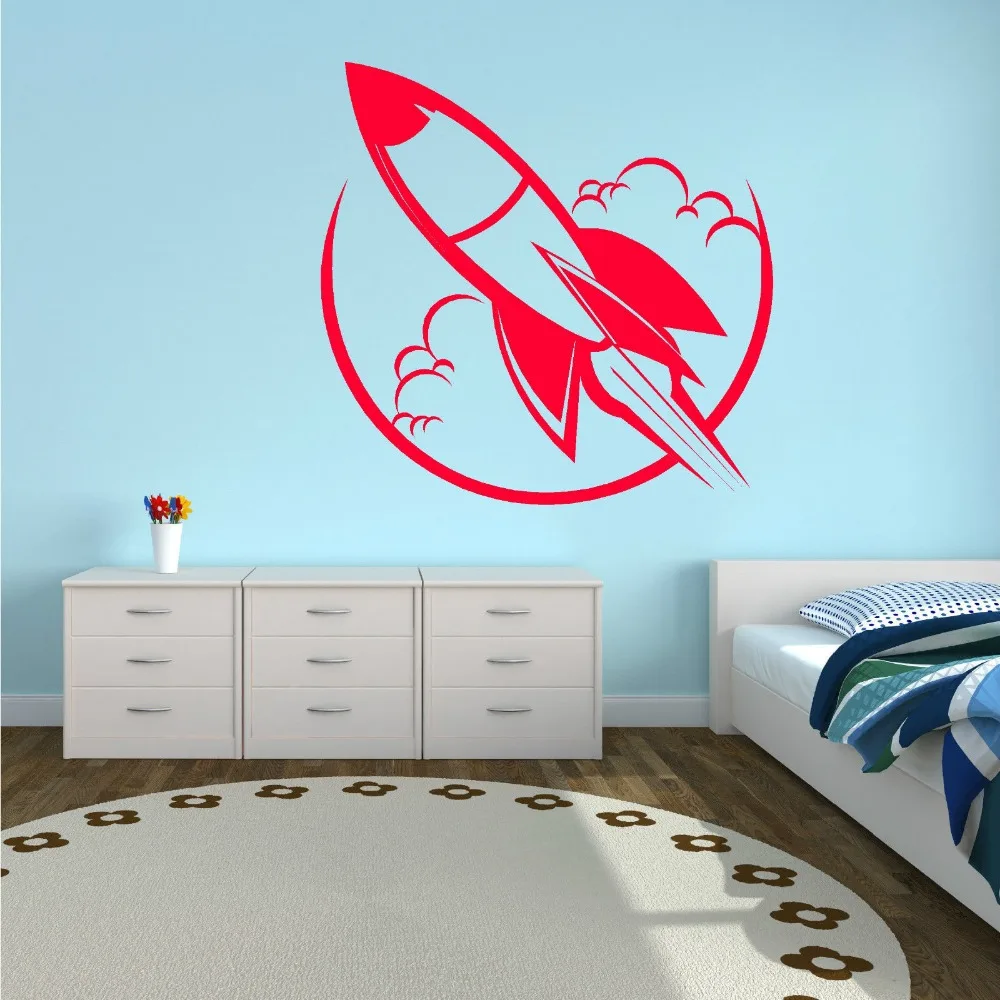 2018 Top Fashion New Cartoon For Wall For Smoke Exhaust For Tile Neymar Rocket Spacecraft Children's Vinyl Wall Stickers N52