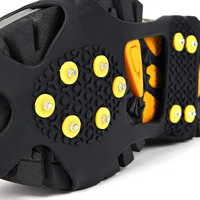 Ice Grips Snow Grips Cleat Over Shoe Boot Traction Cleat Rubber Spikes Anti Slip 10 Studs Crampons Slip-on Stretch Footwear