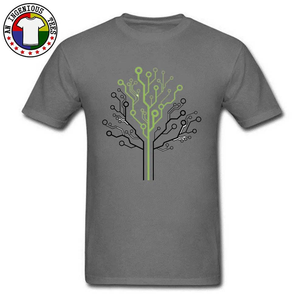 Graphic Men Tops Tees Circuit Tree Services Summer T-shirts 100% Cotton Short Sleeve Family Tee-Shirts Round Neck Circuit Tree Services carbon