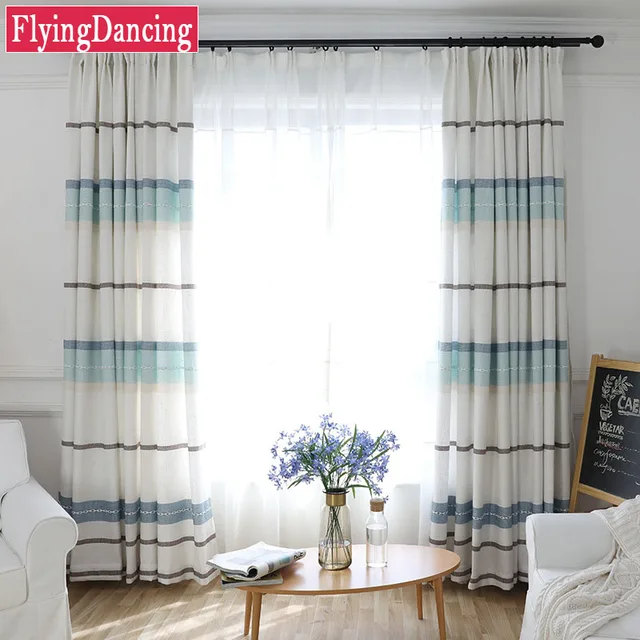 Linge Rideaux Pour Salon On Style Rayures Horizontales Linge Rideaux Pour Salon On Style Rayures Horizontales Chambre Épais Rideau Fenêtre De