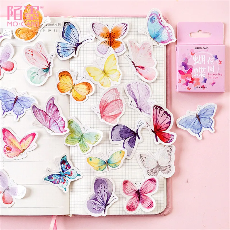 

45pcs/pack Kawaii notebook cute Butterfly pattern planner journal School office Supplies diary agenda travelers notebook