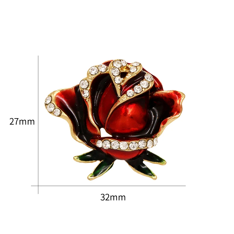 WEIMANJINGDIAN, Новое поступление, эмалированная брошь в виде синего или красного цветка розы, булавки для женщин или влюбленных - Окраска металла: red
