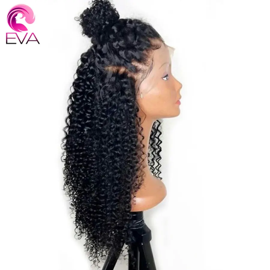 

EVA Curly Silk Top Lace Front Human Hair Wigs With Baby Hair Brazilian Remy Hair Silk Base Lace Front Wigs Pre Plucked 10"-24"