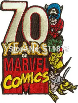 

4" 70 Years Logo of Marvel Comics TV Movie Uniform sew on iron on patch applique badge emblem party favor gift