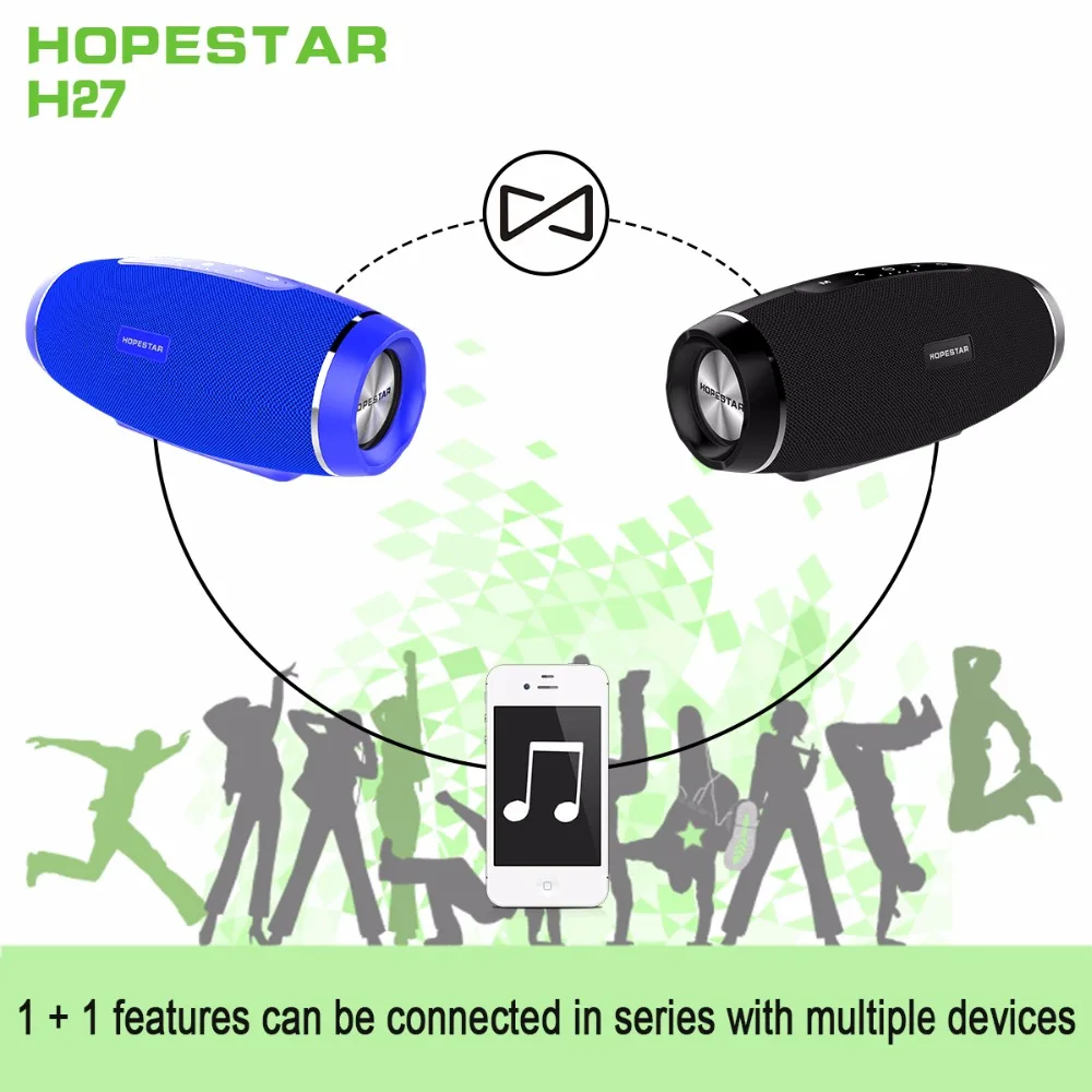 HOPESTAR H27 الرجبي سماعة لاسلكية تعمل بالبلوتوث المتكلم ستيريو مكبرات الصوت من ماء في الهواء الطلق مضخم صوت Mp3 لاعب tf usb لتهمة المحمول
