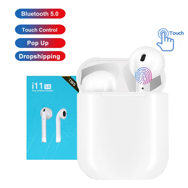 

TWS i11 Mini 5.0 Wireless Bluetooth Earphones portable mini Touch control mini Headphones with Charging box