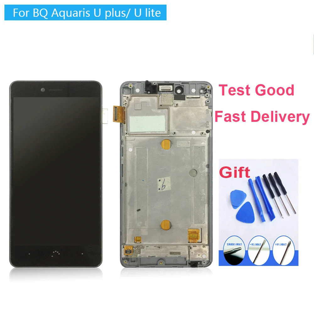 

For BQ Aquaris U plus / U lite Digitizer Assembly with frame tested working lcd with touch screen for BQ U plus / BQ U lite LCD