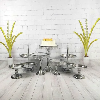 

7-10pcs/ set cake stand set mirror cupcake wedding Desktop decoration
