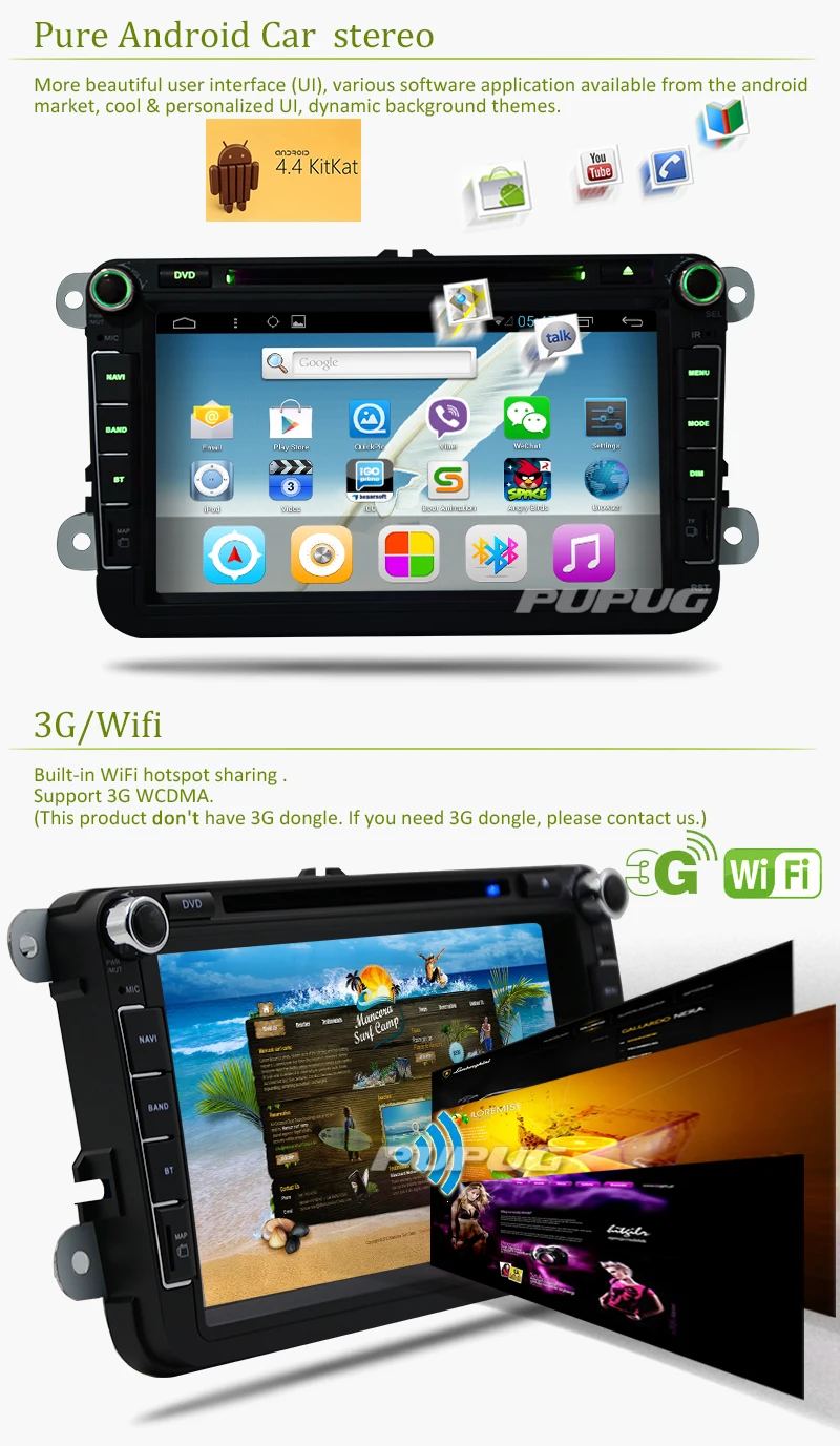Perfect Car DVD GPS navigator Android 5.1.1 For VW Volkswagen GOLF POLO Leon JETTA TOURAN EOS PASSAT Caddy CC Car radio GPS navigation 2