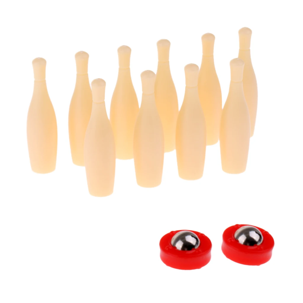 Indoor Kids Child Desktop Mini Bowling Game Set 10 Bowling Pins + 2 Pusher Toy Gamefor Kids Children Toy Game Bowling Set
