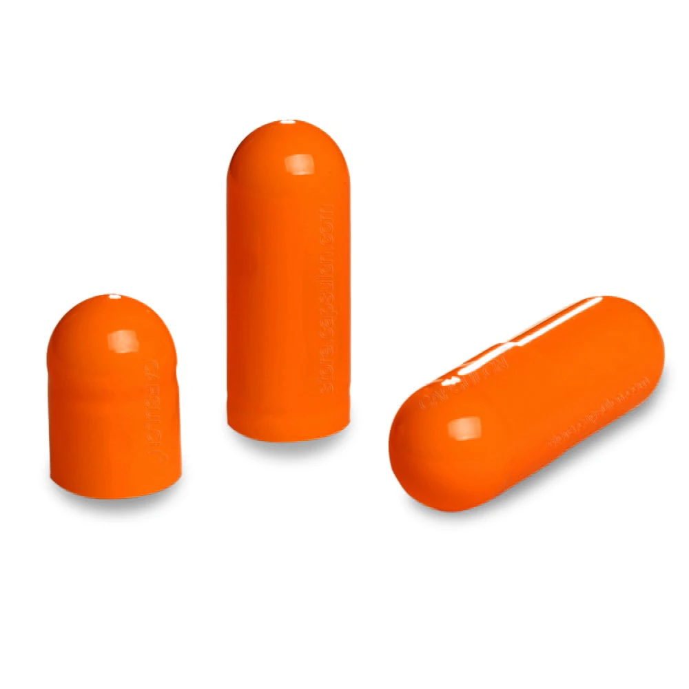 

10,000 pcs/Carton Gel Capsules Size 00 Light Orange Empty gelatin capsules for capsule filler machine