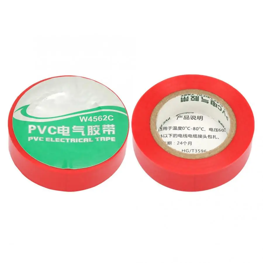 

10Pcs/set Red PVC Electrical Insulated Adhesive Tape Antiflaming Lead-free Wear-resistant Waterproof tape