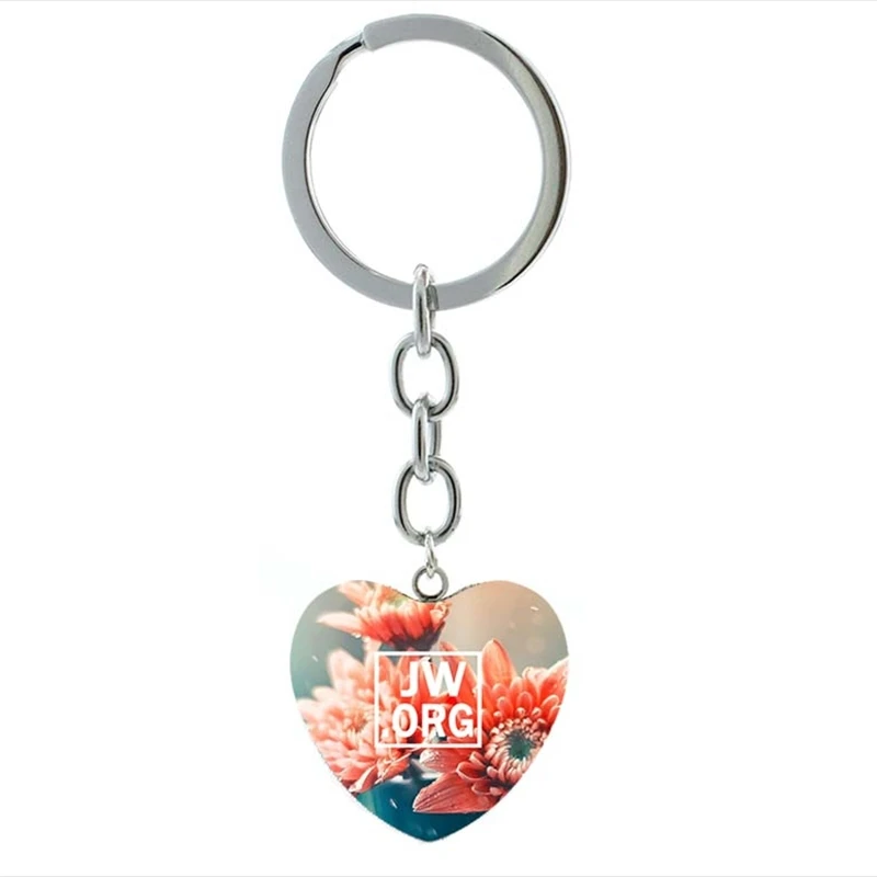 

TAFREE JW.ORG Keychain Jehovah's Witnesses Keying Ring Glass Carbochon Key Chain For Friend's Gift Keychain Jewelry JW39