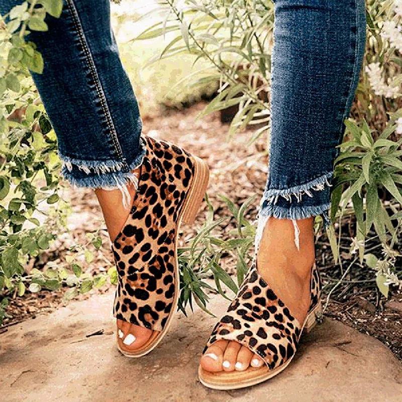 

Womens Open Toe Slip On Summer Casual Cut Out Flat Sandals Faux Leather Casual Low Heel Loafer Pumps Ladies Sandals Shoes