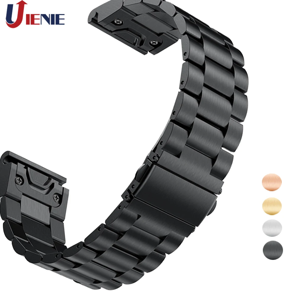 

20 22 26mm Stainless Steel Watchband Strap for Garmin Fenix 5 5S 5X Plus 3 3HR Forerunner 935 945 Smart Bracelet Wristband