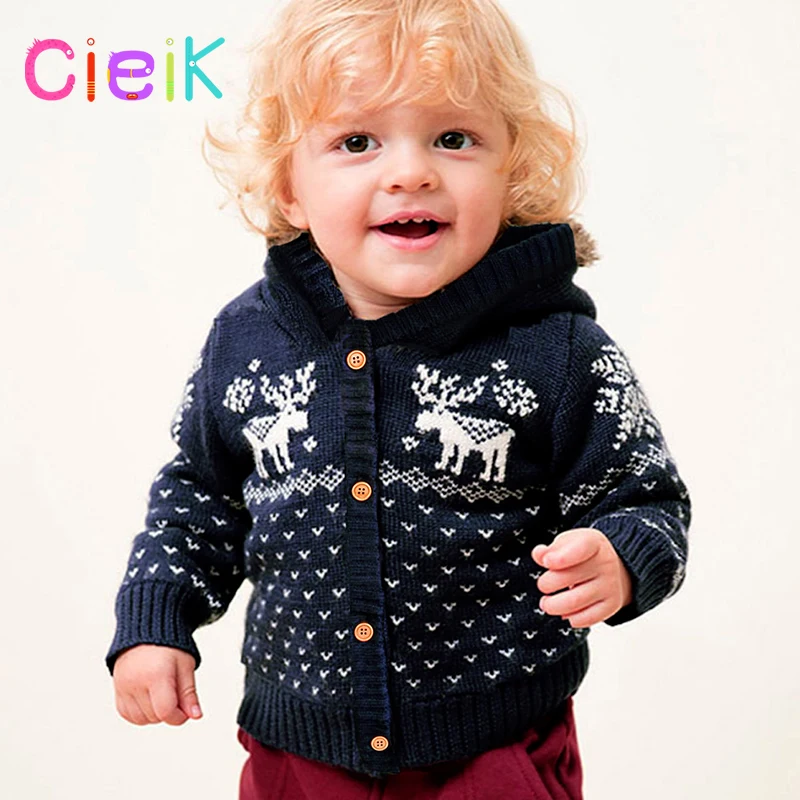 CieiK Baby Girl Outwear Knitted Children Hooded Sweater Christmas Winter Boy Clothes Newborn Jacket Casaco Infantil Kids Coat (13)