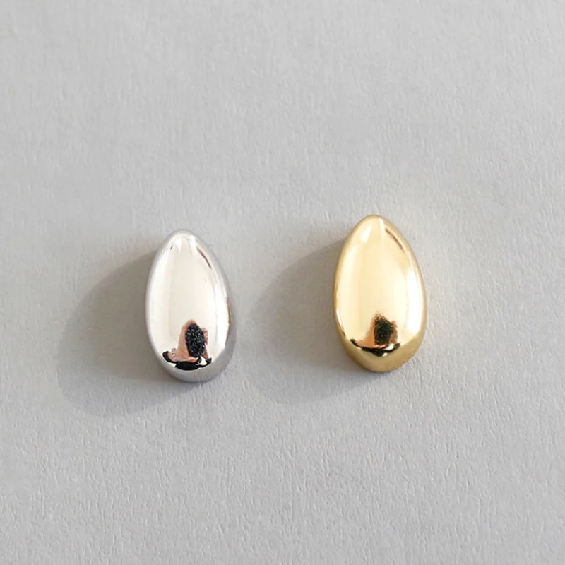 Большой J.W Простой чистый 925 стерлингового серебра серьги гвоздики для женщин золотой цвет воды серьги в форме капель модные корейские женские ювелирные изделия