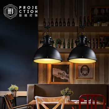 

loft retro industrial American black Iron pendant lamp Restaurant Bar