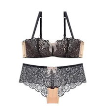 CYWER 2017 Hot Sale Luxury 1 2 Cup Brand Sexy Intimates Push Up Bra Set Underwear