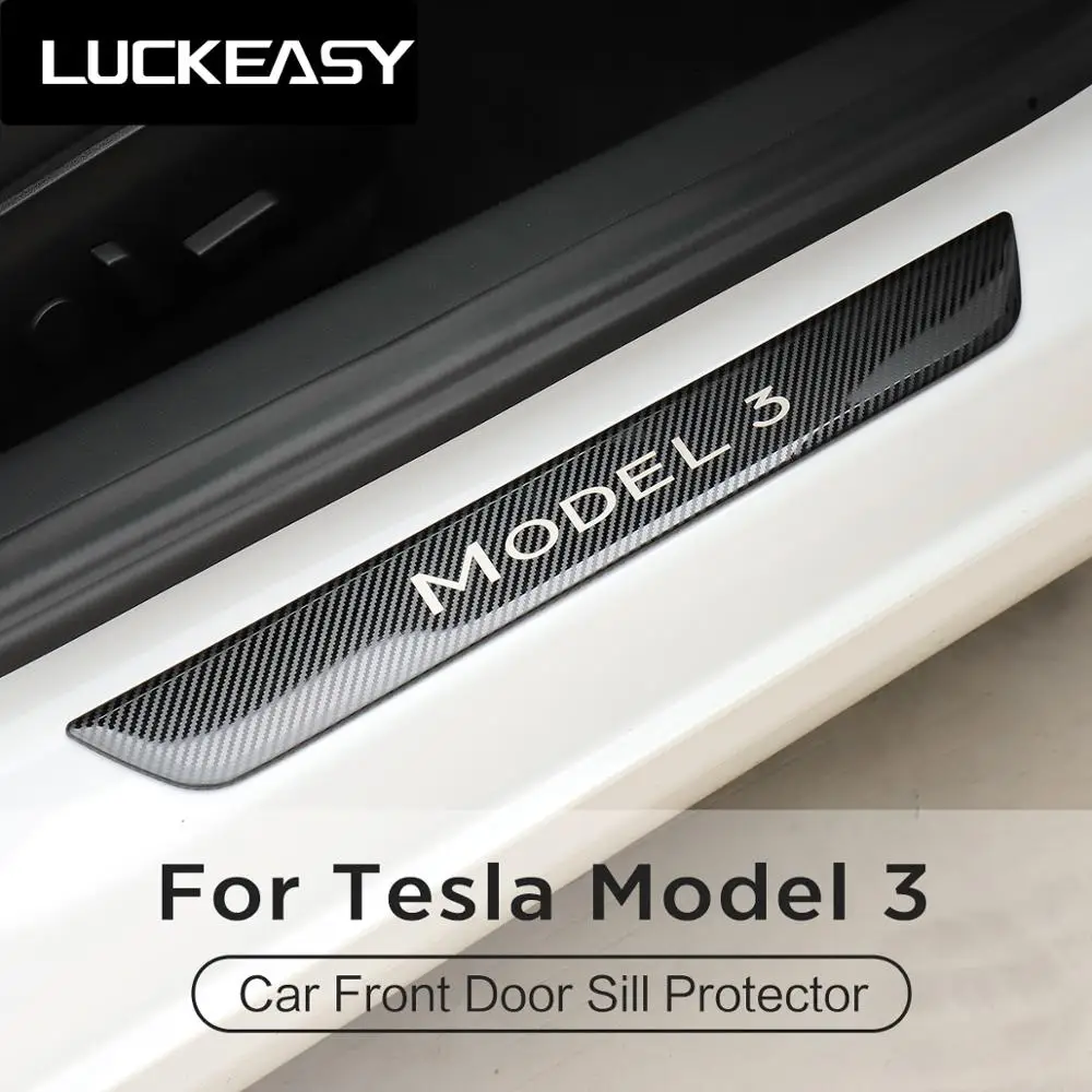 Протектор на порог передней двери LUCKEASY для Tesla Model 3 2017 2019 отделочная панель