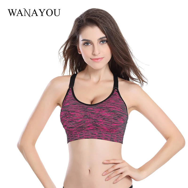 Women Quick Dry Sports Bra Wirefree Padded Shakeproof font b Fitness b font Underwear Push Up