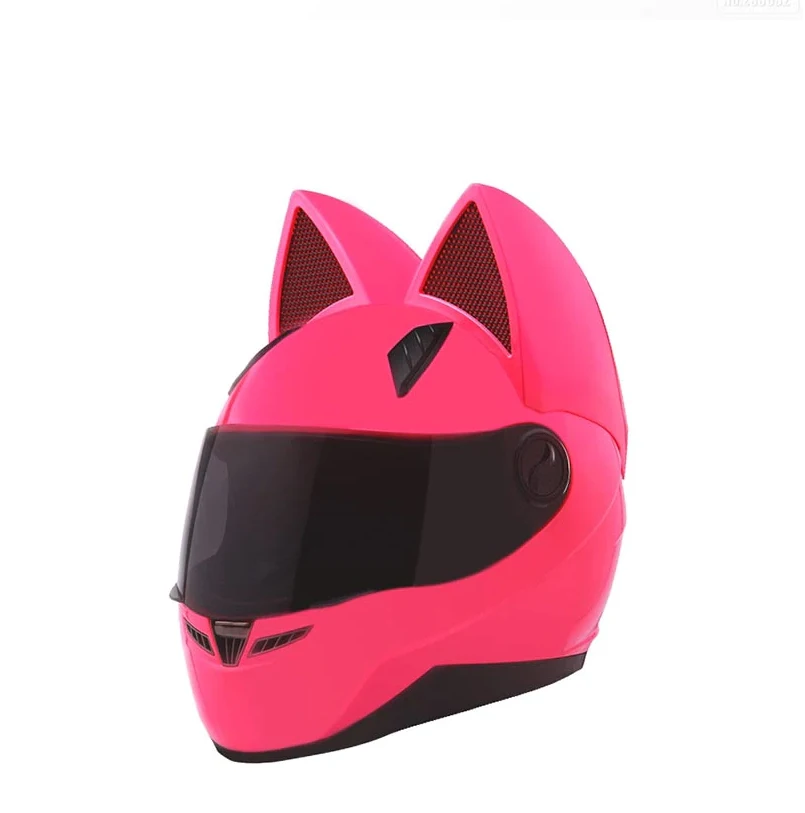 NITRINOS Анфас Мотоциклетный уличный шлем женские кошачьи Шлемы с ушками Neko шлем розовый