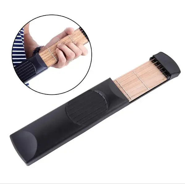 

Portable Pockets Acoustic Guitar Pratical Musical Instrument Practice Tool Gadget 6 String 4 Fret Model For Beginners drop ship