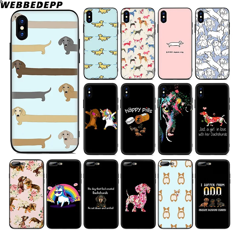 WEBBEDEPP такса собака добермана Мягкий силиконовый чехол для Apple iPhone 11 Pro Xr Xs Max X или 10