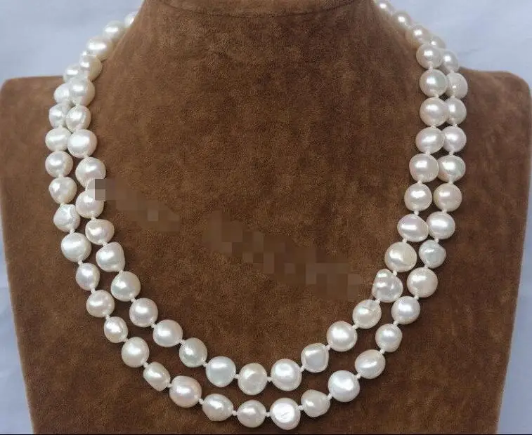 

FREE SHIPPING HOT sell new Style >>>>11-12mm white baroque freshwater pearl necklace 32