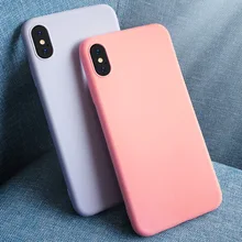 Shockproof Solid Color Silicone Couples Cases For iphone XR X XS Max 7 8 Plus Cute Candy Color Soft Simple Fashion Phone Case