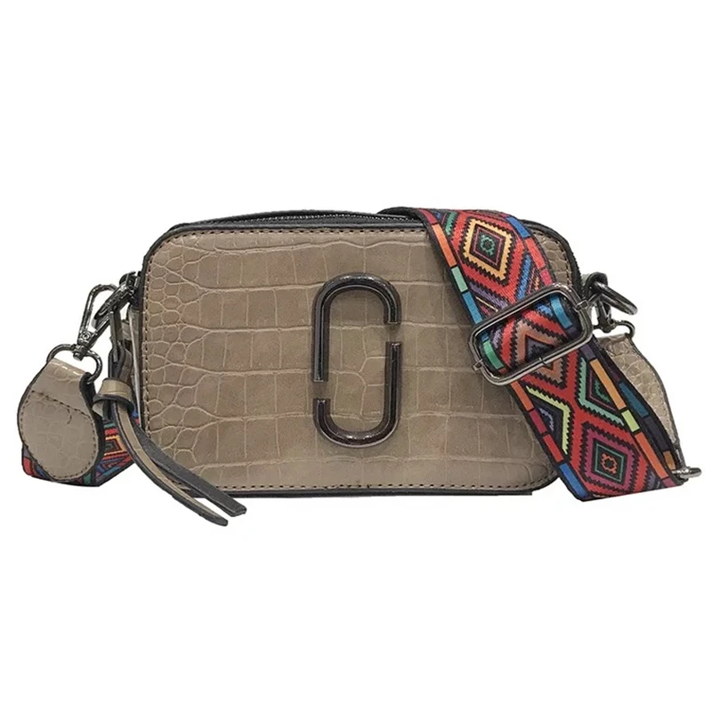 

New small bag 2019 new Korean fashion stone pattern diagonal span wild wide shoulder strap shoulder small square bag