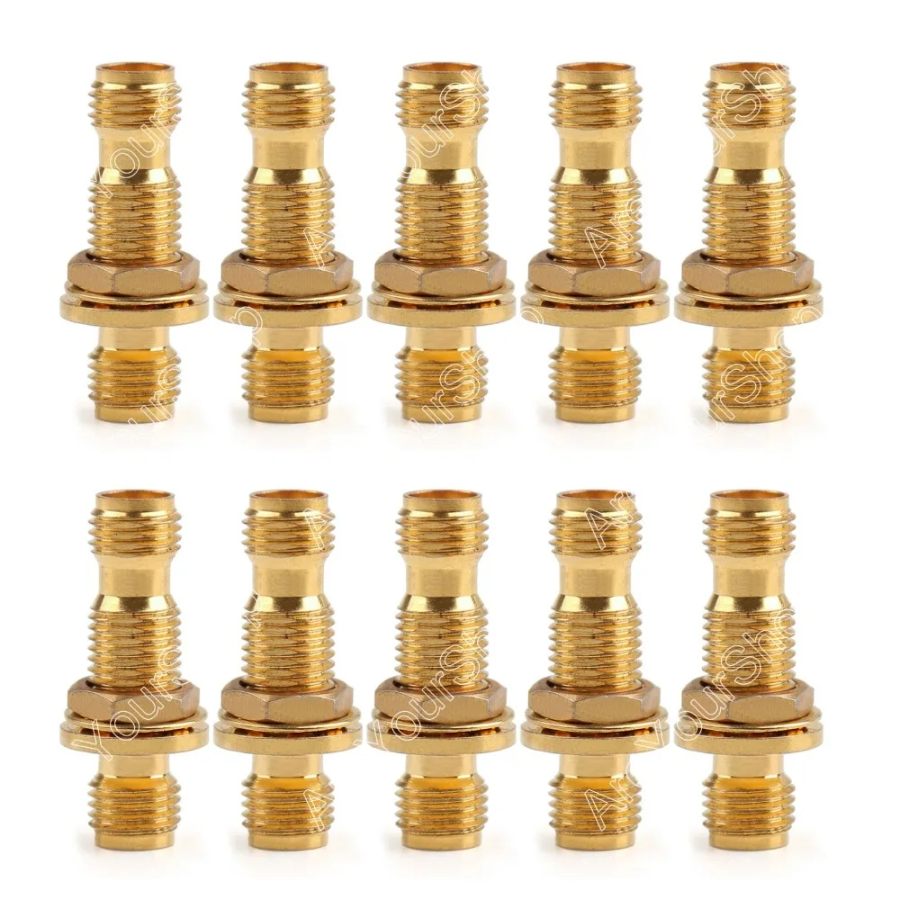 Sale 10 Pcs Adapter SMA Female To Jack Nut Panel Mount Connector straight High Quality minijack plug Wire Connector sale 10pcs adapter rp sma female plug to rp sma female connector straight reticulated high quality minijack plug wire connector