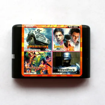 

4in1 Super Battle Tank+Bare Knuckle+Golden Axe 2+Robocop 3 16 bit SEGA MD Game Card For Sega Mega Drive For Genesis