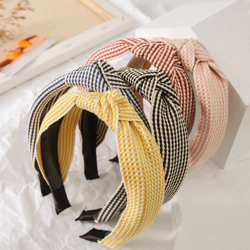 

Women's Hairbands Boho Lafite Straw Handmade Headband Twist Knot Wide Headwear Vocation Style Hair Band 2019 Hair Accessories
