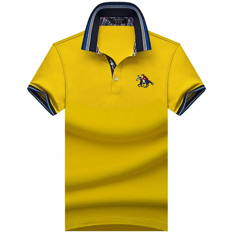 Новинка, классические мужские рубашки поло с длинным рукавом, осенние мужские брендовые рубашки Camisa Polo Masculina размера плюс 6XL 7XL 8XL 9XL 10XL - Цвет: Золотой
