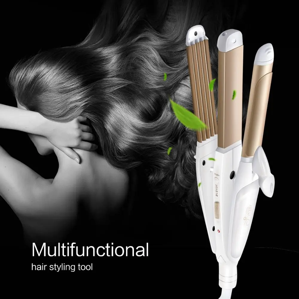 

3 In 1 Hair Curling Iron Hair Straightener Multifunction corrugated Iron Corn Plate Heated Roller Electric Styling Tools